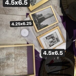 Gold Wedding Decor Frames, Vases, Plate Chargers